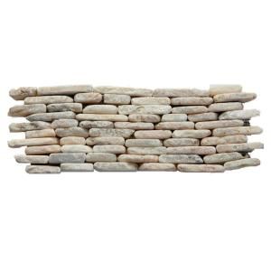 Solistone Standing Pebbles Tesserat 4 in. x 12 in. x 19.05mm Natural Stone Pebble Mesh Mounted Mosaic Wall Tile (5 sq. ft. / case) 3004