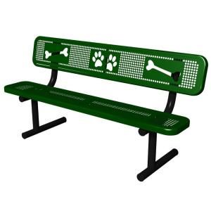 Ultra Play Green Paws Dog Park Commercial Bench PBARK 940P P6 GRN