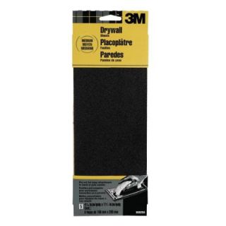 3M 4 3/16 in. x 11 1/4 in. 120 Grit Medium Drywall Sanding Sheets (5 Sheets Pack) 9092P CC