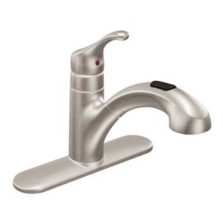 MOEN Renzo Single Handle Pull Out Sprayer Kitchen Faucet in Spot Resist Stainless CA87316SRS