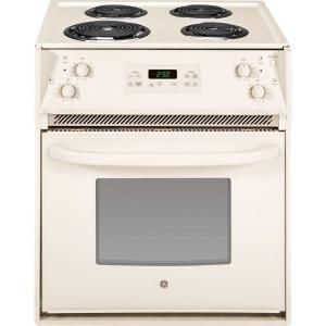 GE 27 in. 3.0 cu. ft. Drop In Electric Range with Self Cleaning Oven in Bisque JM250DFCC