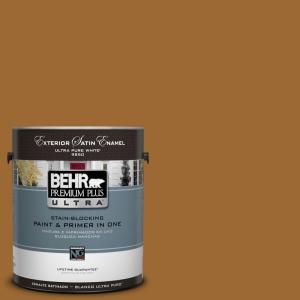 BEHR Premium Plus Ultra 1 Gal. #UL160 1 Curry Powder Satin Enamel Exterior Paint 985301