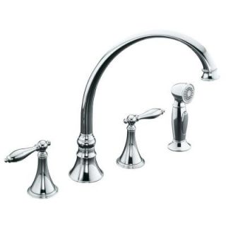 KOHLER Finial 2 Handle Kitchen Faucet in Polished Chrome K 377 4M CP