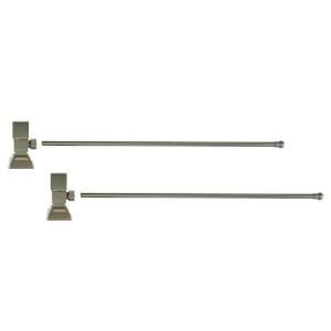3/8 in. O.D x 20 in. Brass Rigid Lavatory Supply Lines with Square Handle Shutoff Valves in Brushed Nickel I307 BN