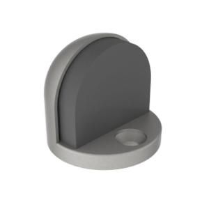 Hager Satin Stainless Dome Style Floor Stop and Grey Rubber Bumper AE 242F