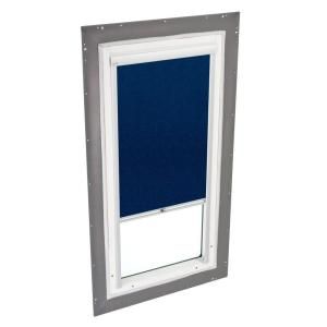 VELUX 22 1/2 x 22 1/2 in. Fixed Pan Flashed Skylight Tempered LowE3 Glass and Dark Blue Manual Blackout Blind DISCONTINUED QPF 2222 205DK02