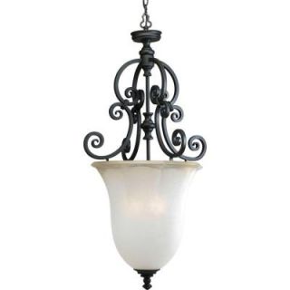 Thomasville Lighting Guildhall Collection 3 Light Forged Black Foyer Pendant DISCONTINUED P2836 80