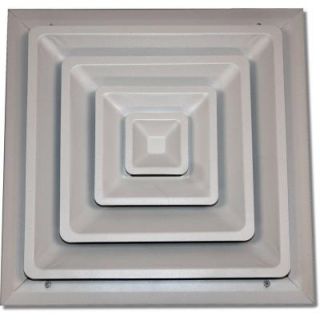 SPEEDI GRILLE 16 in. x 16 in. White Ceiling Register with Fixed Cone Diffuser SG 1616 FCR