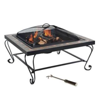 Copper Inlay Slate Fire Pit L FT456PST