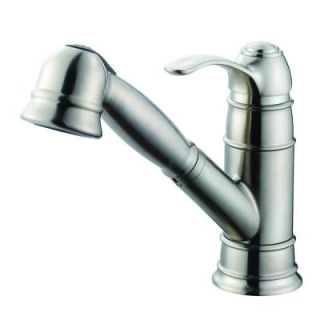 Artisan Premium Single Handle Pull Out Sprayer Kitchen Faucet in Satin Nickel AF 400 SN