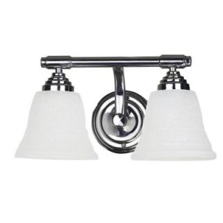 Yosemite Home Decor 2 Light Incandescent Bathroom Vanity, Chrome Frame with Linen Frosted Shades 5922CH