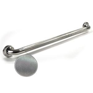 WingIts Premium Series 48 in. x 1.5 in. Diamond Knurled Grab Bar in Polished Stainless Steel (51 in. Overall Length) WGB6PSKN48