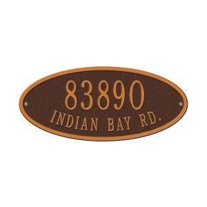Whitehall Products Oval Antique Copper Madison Standard Wall Two Line Address Plaque 4007AC