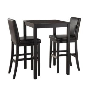 Home Styles Nantucket 3 Piece Black Wooden Bistro Table Set 5033 358