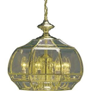 Volume Lighting 9 Light Polished Brass Bound Glass Chandelier V5035 2