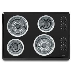 Maytag 30 in. Coil Electric Cooktop in Black with 4 Elements MEC4430WB