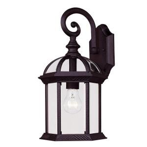 Illumine 1 Light Wall Mount Lantern Textured Black Finish Clear Beveled Glass CLI SH202852877