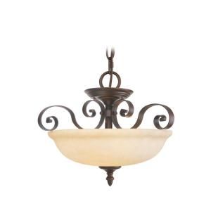Filament Design 3 Light Imperial Bronze Chandelier with Vintage Scavo Glass CLI MEN6149 58