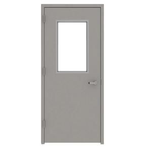L.I.F Industries 36 in. x 80 in. Gray Vision 1/2 Lite Right Hand Door Unit with Welded Frame UWHG3680R