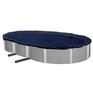 Dirt Defender 8 Year 12 ft. x 24 ft. Oval Navy Blue Above Ground Winter Pool Cover BWC716