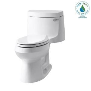 KOHLER Cimarron Comfort Height 1 piece 1.28 GPF Elongated Toilet with AquaPiston Flush Technology in White K 3828 RA 0