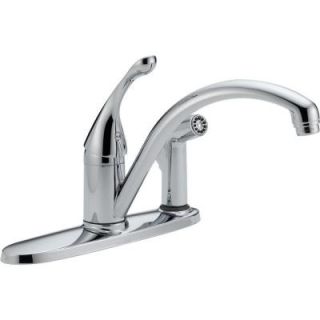 Delta Collins Lever Single Handle Integral Side Sprayer Kitchen Faucet in Chrome 340 DST