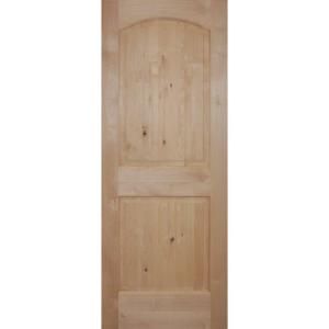 Builders Choice 2 Panel Arch Top Unfinished Solid Core Knotty Alder Prehung Interior Door HDKA2A20R