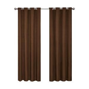 Eclipse Cassidy Blackout Chocolate Grommet Curtain Panel, 63 in. Length 12423052063CHC