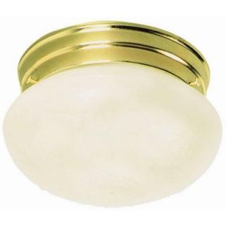 Design House 1 Light Polished Brass with Frosted Etched Glass Ceiling Mount Light Fixture 501841