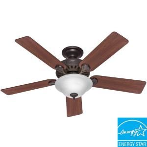 Hunter 52 in. Pros Best Five Minute Indoor New Bronze Ceiling Fan with Bowl Light Kit  Discontinued 28724