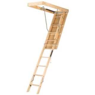 Louisville Ladder Premium Series 8 ft.   10 ft., 22.5 in x 54 in. Wood Attic Ladder with 250 lb. Maximum Load Capacity L224P