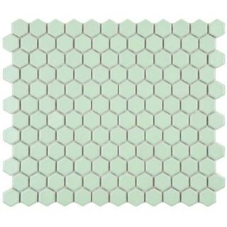 Merola Tile Metro Hex Matte Light Green 10 1/4 in. x 11 3/4 in. x 5mm Porcelain Mosaic Floor and Wall Tile (8.54 sq. ft./case) FXLM1HMG