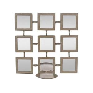 Home Decorators Collection 11 in. H x 11 in. W Light Gold Sara Mirror Candle Sconce 1834700530