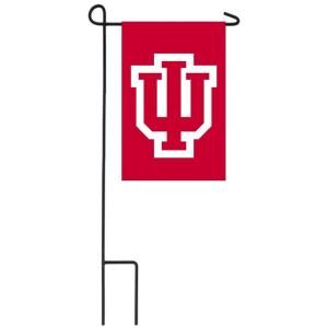 Team Sports America NCAA 12 1/2 in. x 18 in. Indiana 2 Sided Garden Flag with 3 ft. Metal Flag Stand P127110