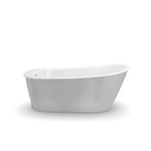 MAAX Sax 5 ft. Freestanding Bath Tub in White with Platinum Grey Apron 105823 000 002 101