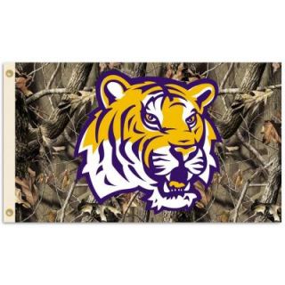 BSI Products NCAA 3 ft. x 5 ft. Realtree Camo Background LSU Flag 95715