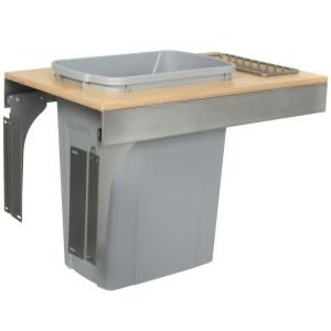 Knape & Vogt 17.5 in. x 14.5 in. x 23.19 in. In Cabinet Pull Out Soft Close Trash Can TSC15 1 35PT
