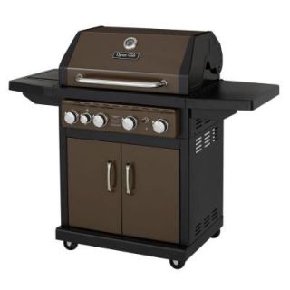 Dyna Glo 4 Burner Propane Gas Grill with Side Burner in Bronze DGA480BSP