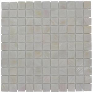 Splashback Tile Mother Of Pearl Castel Del Monte White 12 in. x 12 in. x 8 mm Mosaic Floor and Wall Tile MOTHER OF PEARL CASTEL DEL MONTE WHITE