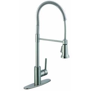 1,200 Series Single Handle Pull Down Sprayer Kitchen Faucet in Stainless Steel 67037 0208D2