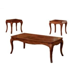 Furniture of America Palm Coast Antique Oak 3 Piece Coffee Table Set and 2 End Tables CM4438 3PK