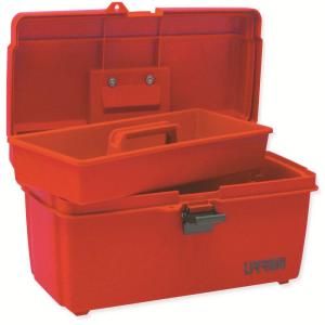 URREA 14 in. Plastic Red Tool Box with Metal Clasps 9900