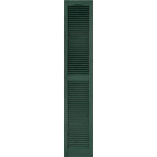 Builders Edge 15 in. x 80 in. Louvered Shutters Pair #028 Forest Green 010140080028