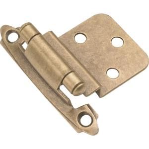 Hickory Hardware Antique Brass Surface Self Closing Hinges (2 Pack) P143 AB