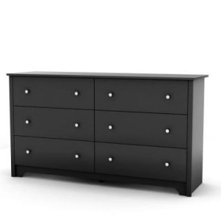 South Shore Furniture Bel Air 6 Drawer Dresser in Pure Black 3170010