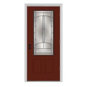 JELD WEN Idlewild 3/4 Lite Painted Steel Entry Door with Brickmould THDJW166700476
