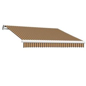 Beauty Mark 14 ft. MAUI EX Model Manual Retractable Awning (120 in. Projection) in Brown and Tan Stripe MM14 EX BRNT