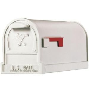 Gibraltar Mailboxes Arlington Premium Steel Post Mount Mailbox in White AR15W000