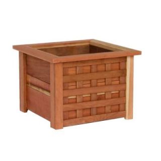 Hollis Wood Products 22 in. x 22 in. Redwood Planter Box with Lattice 12024