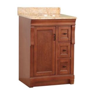 Foremost Naples 25 W x 22 in. D Vanity in Warm Cinnamon with Vanity Top and Stone effects in Tuscan Sun NACASETS2522D